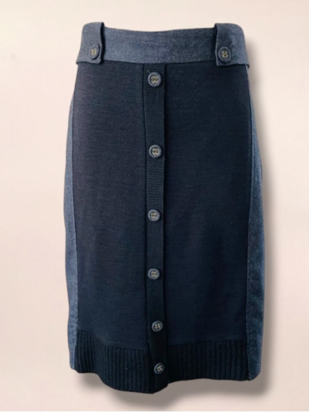 FRANKIE MORELLO MILAN SWEATER FRONT STRETCH WOOL SKIRT